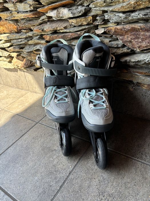 Rolki Oxelo biało-niebieskie rozmiar 37