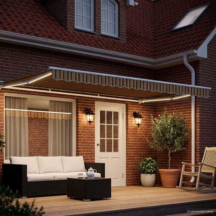 Toldo Manual com LEDs 4,5x3,5 m