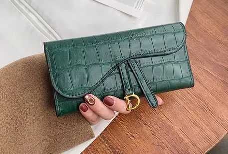 Nowy Portfel Damski wzorowany na dior ciemna zieleń!!