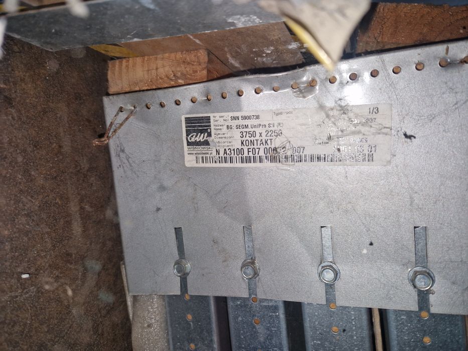 Brama garażowa Wiśniowski szara 3750x2250 nowa