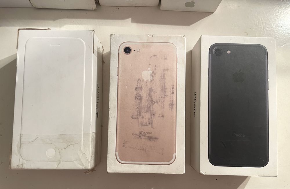 Zestaw 10 pudelek od APPLE iphone 13, 8 Plus, 7, 6, 6S, 5, 5S, 4S kpl.