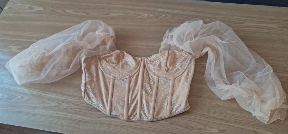 Bluzka gorset z przeźroczystymi rękawami Shein rozmiar M