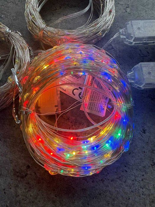 Гірлянда (різнокольорова) 30 метрів. 300 ламп. 8 режимів. від USB