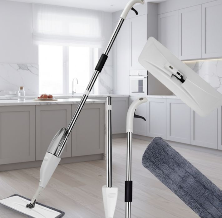 Mop płaski ze spryskiwaczem do mycia podłogi + wkład z mikrofibry mop