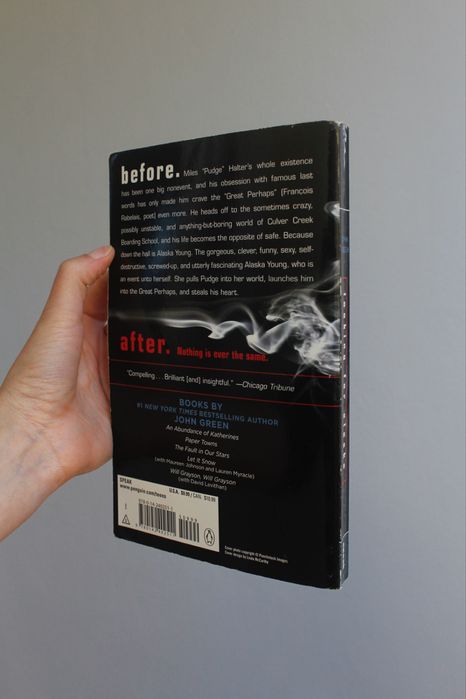 Livro “Looking for Alaska”, John Green