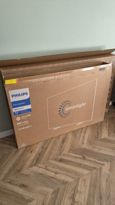 Nowy TV Philips Led 55 cali plaski  Ambilight x3  android  Smart new***
