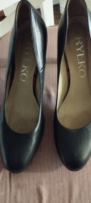 Buty czółenka botki czarne 38 Ryłko skóra
