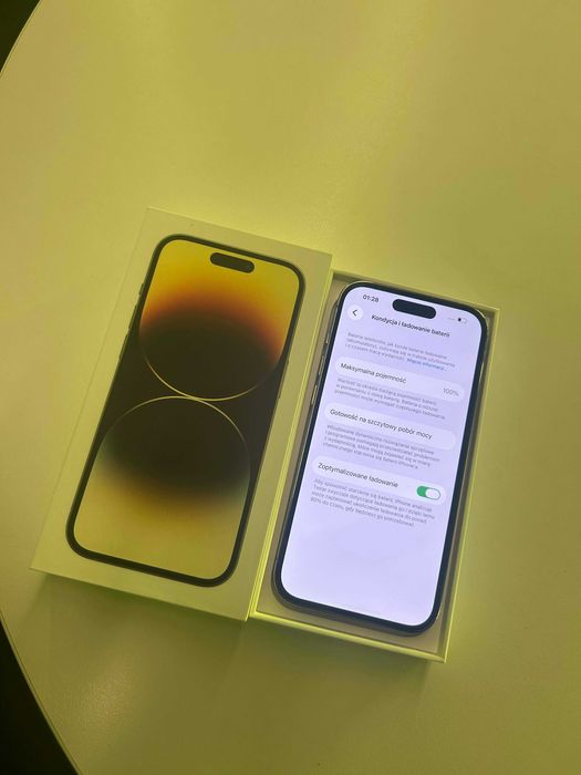 OKAZJA! iPhone 14 Pro 128GB Gold z pudełkiem (bateria 100%)