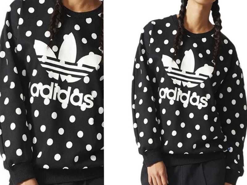 Adidas bluza viral kropki groszki grochy black