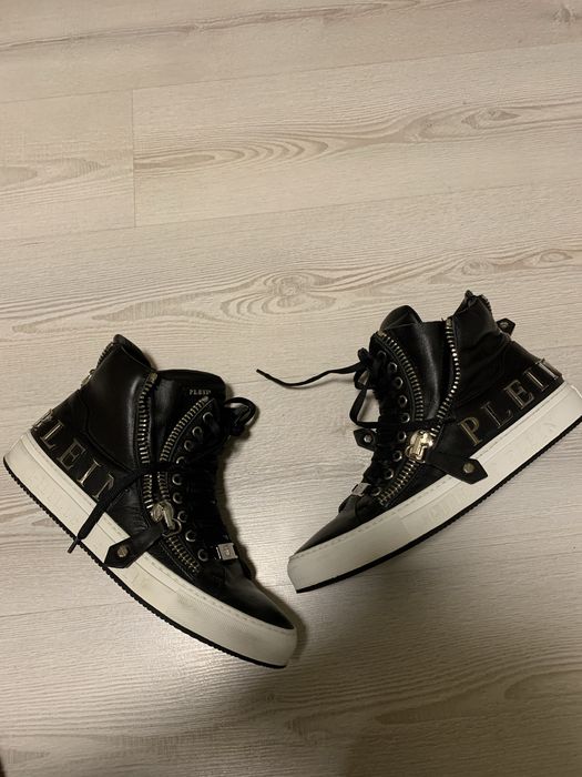 Кросівки кеди Philipp Plein high top zip leather sneakers archive y2k vintage indie sleaze opium drip hedi slimane hediboy