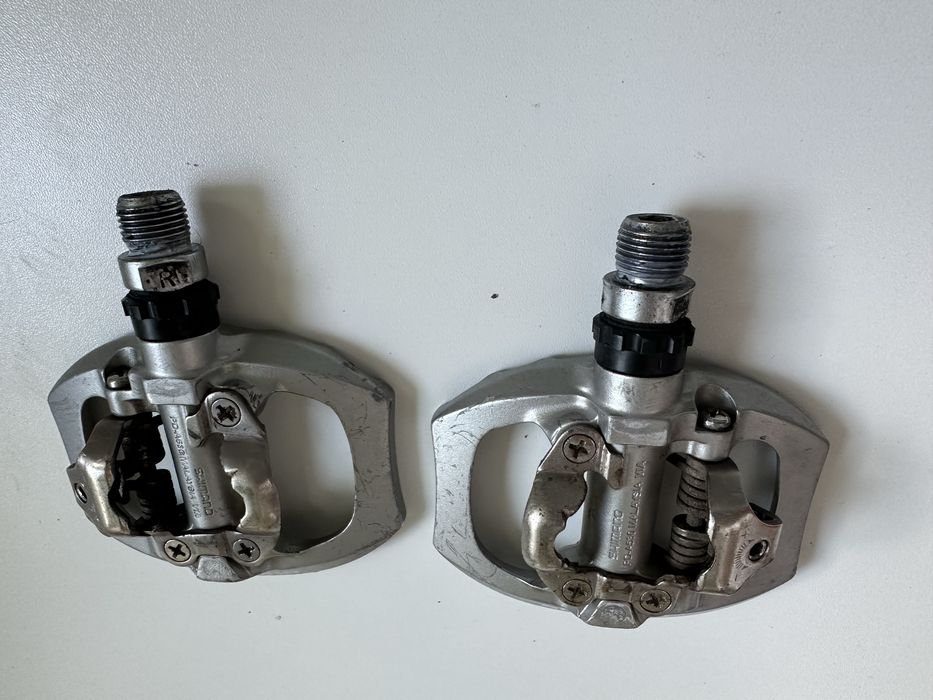 Pedały Shimano PD-A530 SPD + platforma srebrne - sprawne