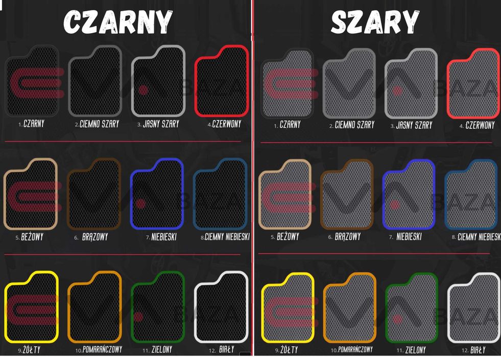 Dywaniki samochodowe EVA Mercedes-Benz Klasa A,B,C,E,S,G,SL,CLS,CLK