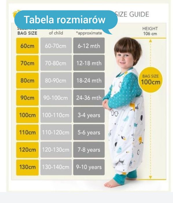 Śpiworek z nogawkami Slumbersac całoroczny rozmiar  18-24