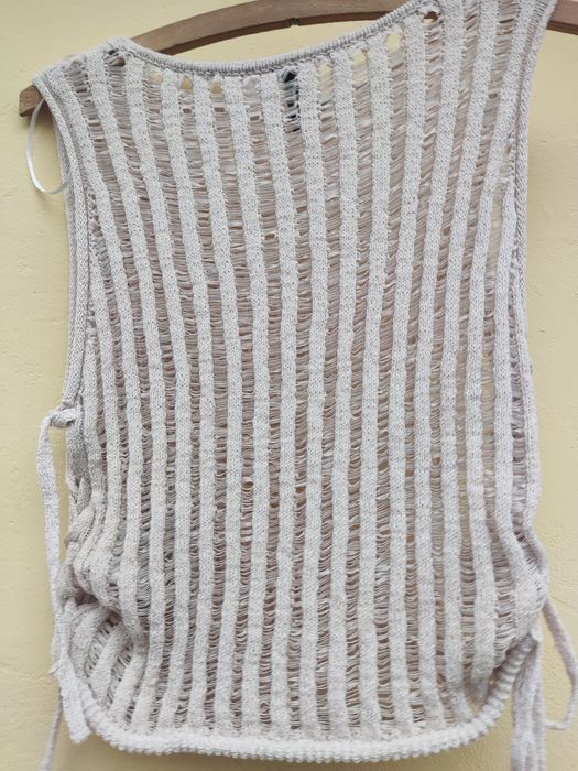 Żakardowa bluzka kamizelka plecionka