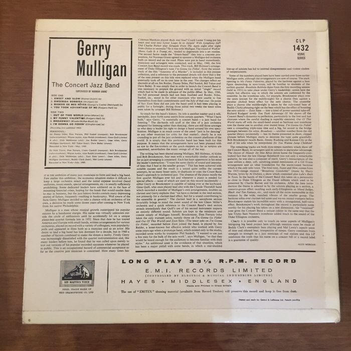 Vinil Gerry Mulligan - the concert jazz band 1960 um