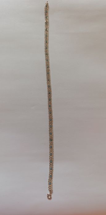 Colar vintage em prata com pedras turquesa