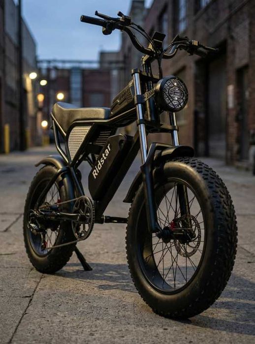 Електровелосипед фетбайк Ridstar Q20 1000W 48V 20Ah з подвійною амортизацією запас ходу до 65км макс швидкість 45км/год чорн. электровелосипед фэтбайк