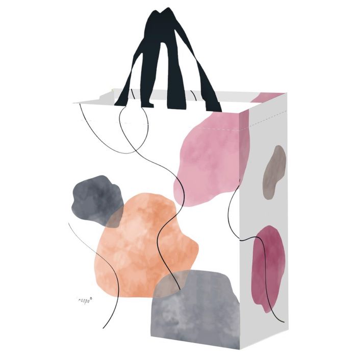 Torba na zakupy 14l 30x14x33 nowoczesne wzornictwo biała 1szt fraspo