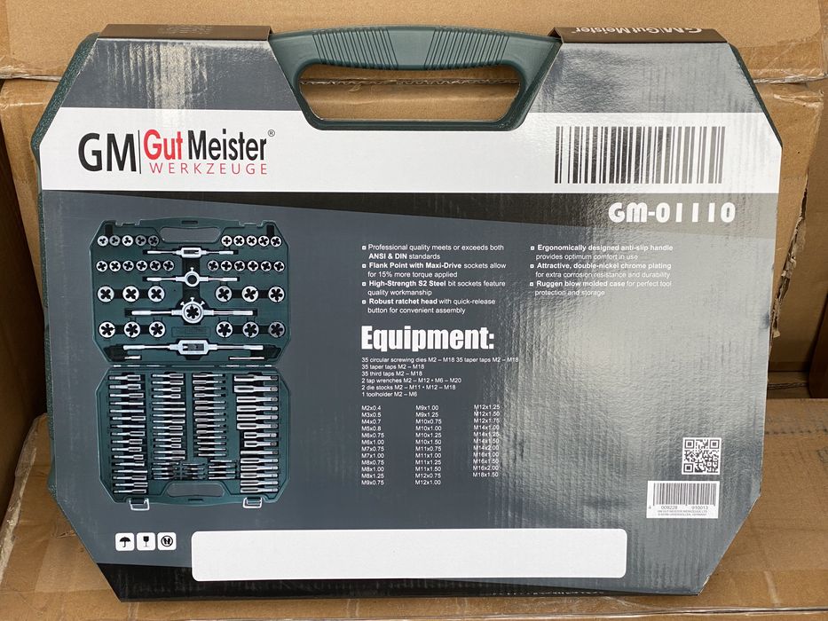 Набір інструментів плашок та мітчиків Німеччина GM 110  плашки метчико