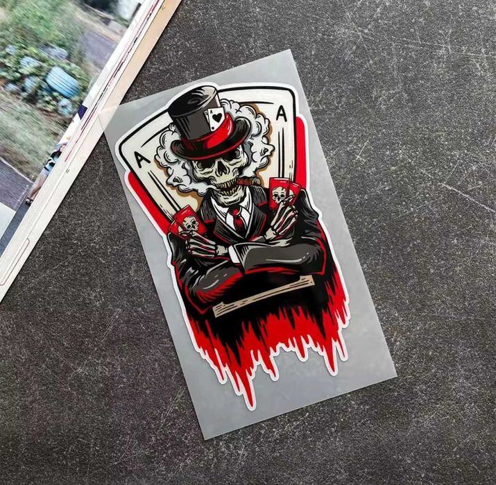 Naklejka PEE-B-199 Śmiertelne karty,15x9cm,1szt.design,hulajnoga,rower