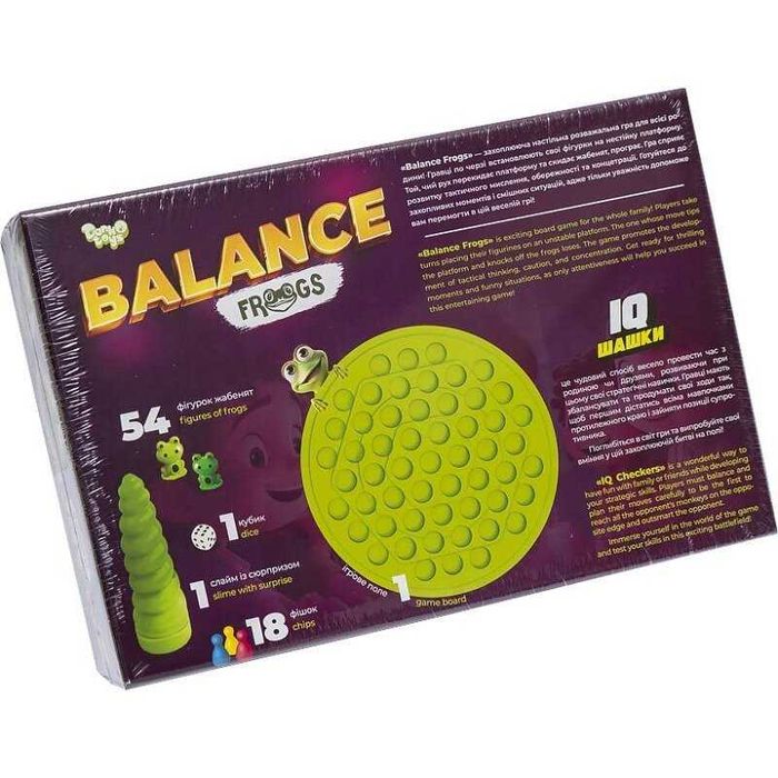 Гра Danko Toys 3в1 велика "Balance Frogs" + IQ шашки (Укр) (BalF-01)
