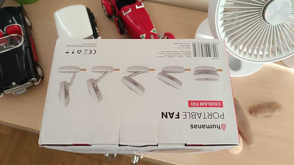 Kurier0PLN,Wentylator akumulatorowy 15h Humanas CoolAir,przenośnyUSB-C
