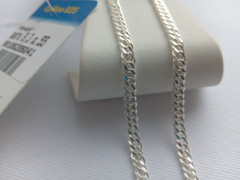 Срібний ланцюг подвійний Ромб 55 см 60  срібло 925 цепочка