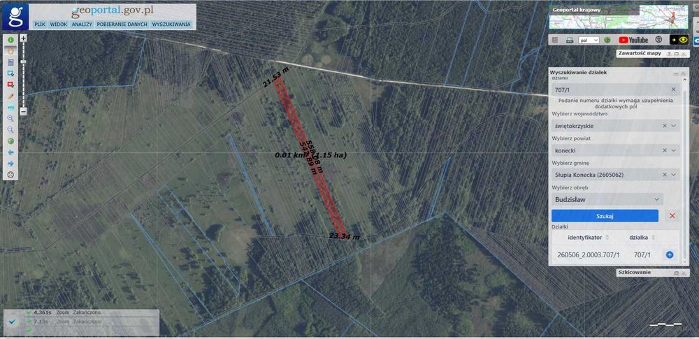 Działki leśne w gminie Łopuszno i Słupia Konecka