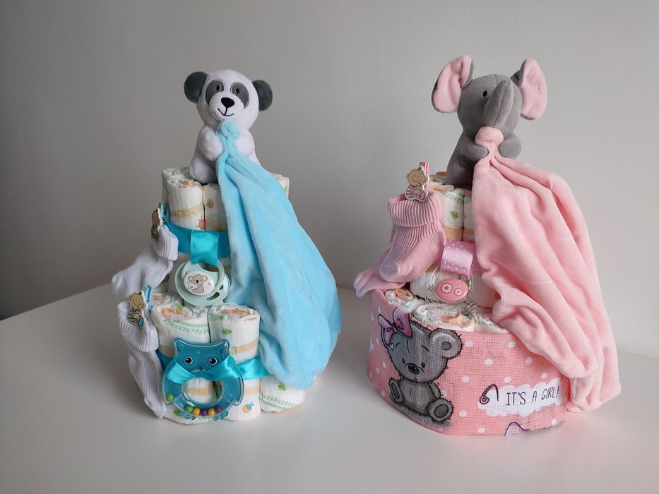Tort z pampersów, prezent, narodziny, baby shower
