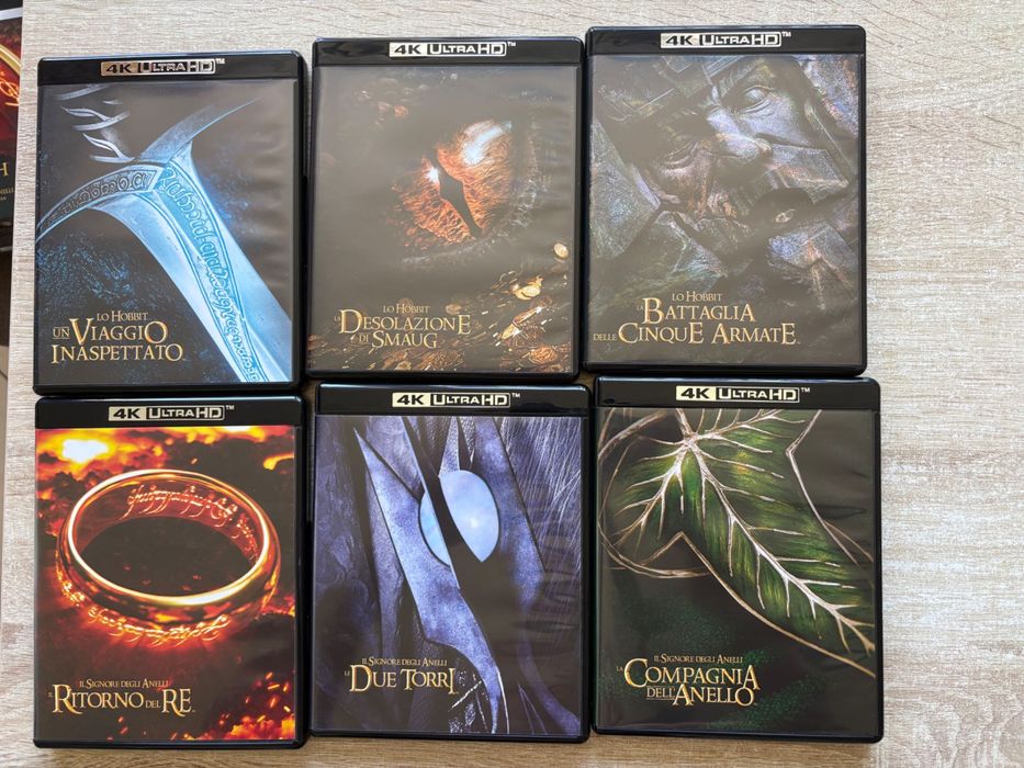 Middle Earth władca pierścieni hobbit kolekcja 6 filmów UHD bez pl bogate wydanie