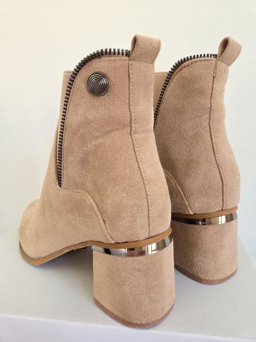 Botas Camurça Bege/Rosa nr 39