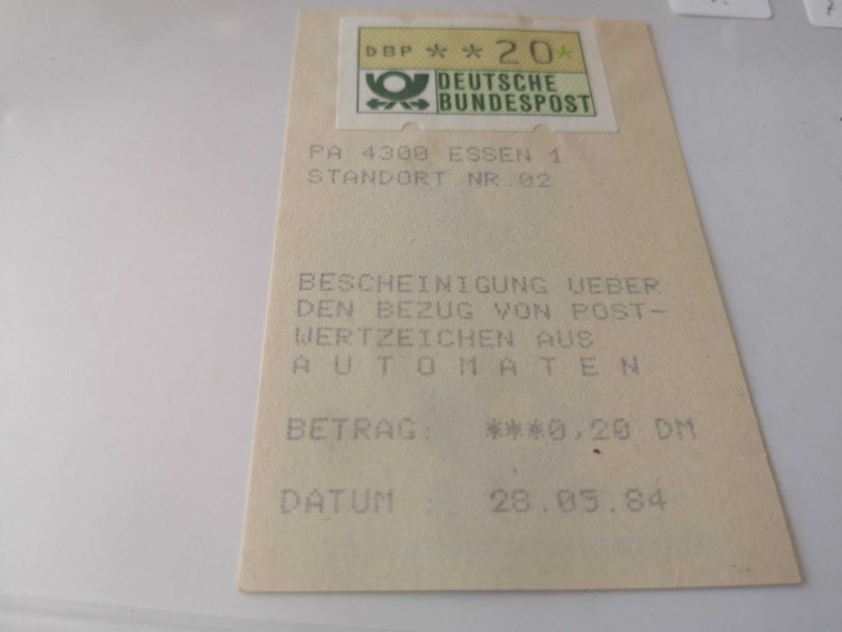 Znaczki z automatu Niemcy Deutsche Bundespost 1984