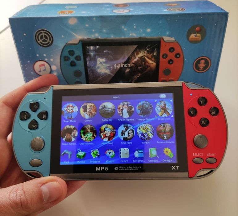 Consola videojogos portátil X7 bateria recarregável (incluí 300 jogos)