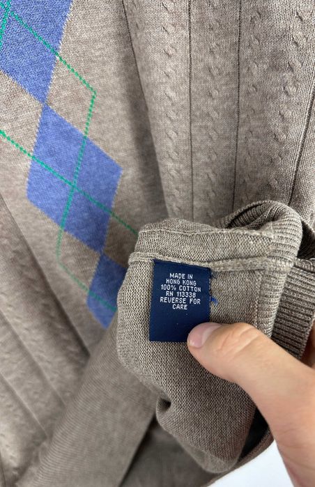 Sweter w romby TOMMY HILFIGER DENIM elegancki męski casual r. M