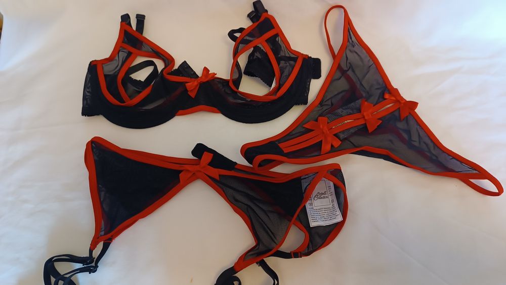 Conjunto Lingerie. Soutien, Tanga e Ligeiro. Tam. 75B/S