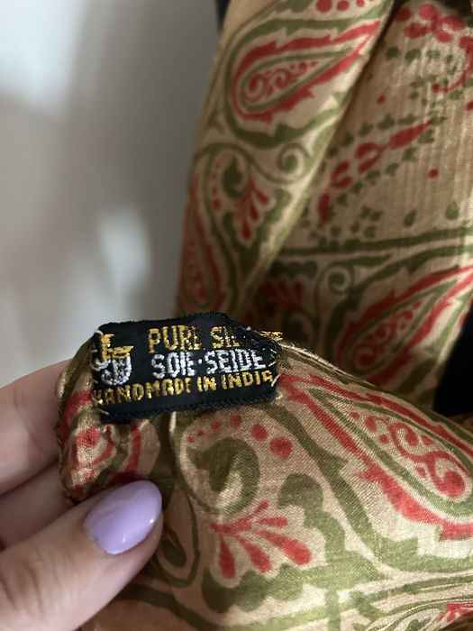 Złoty wiosenny jedwabny szal jedwb silk