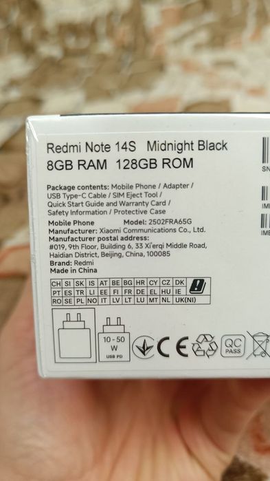 Смартфон Xiaomi Redmi Note 14S 8/128Gb Midnight Black Global