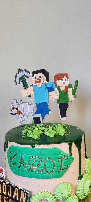 Topper na tort minecraft