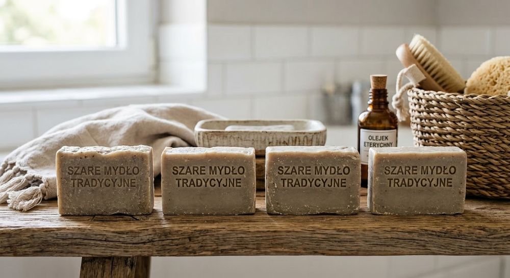Tradycyjne Szare Mydło – Zestaw 4 kostek | Naturalne i Hipoalergiczne