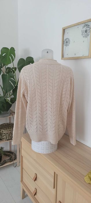 Kremowy ażurowy sweter damski NKD,roz L-XL