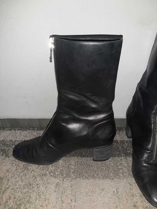 Skórzane botki Zara Woman 38