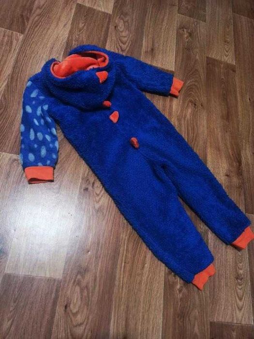 Тепла махрова піжама ромпер на хлопчика зріст 104 110