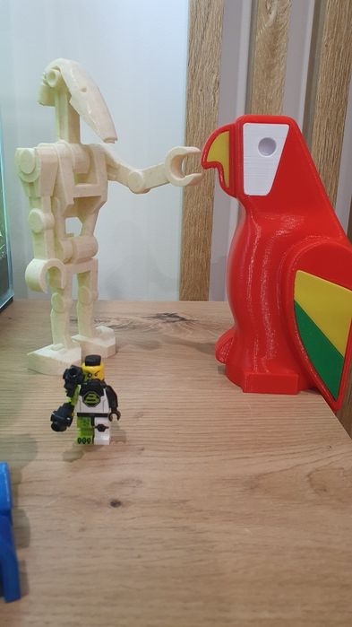 Duża papuga w stylu lego