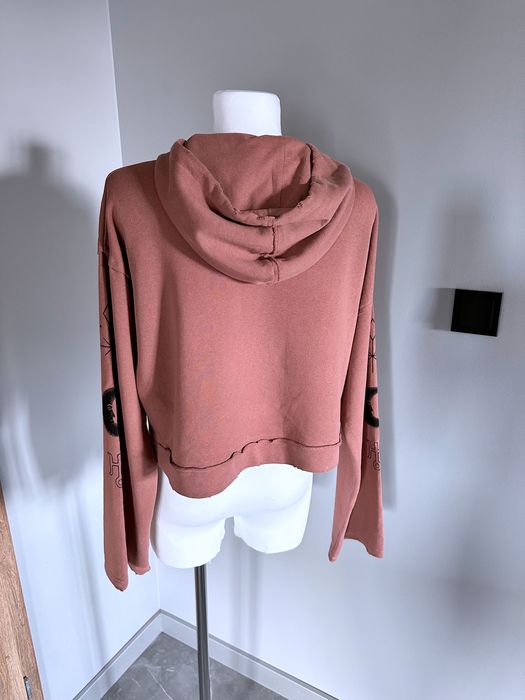 H&M stylizowana bluza z kapturem brudny róż rozm. S
