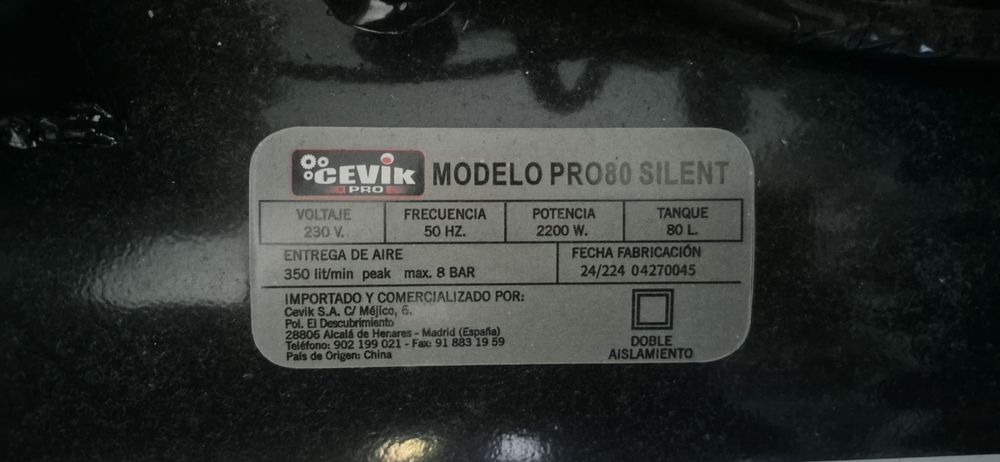 Compressor silencioso 80l