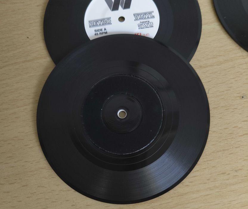 6 Bases de Copos Vinyl CD DJ Retro