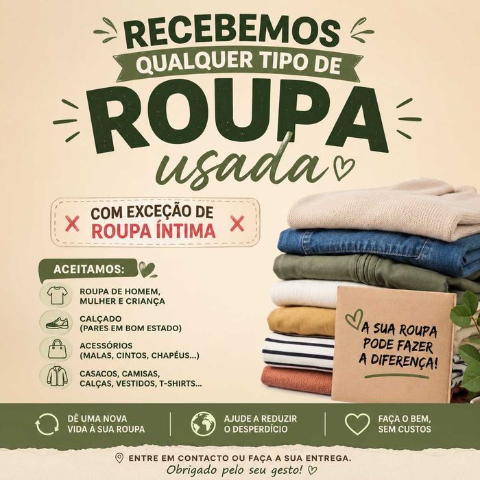 recebemos qualquer tipo de roupa