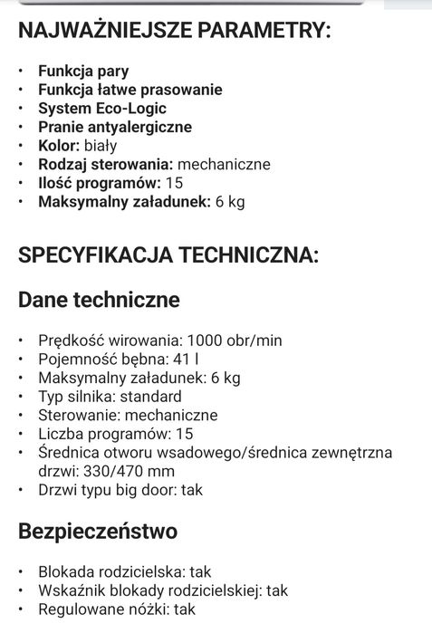 Sprzedam Pralkę kernau