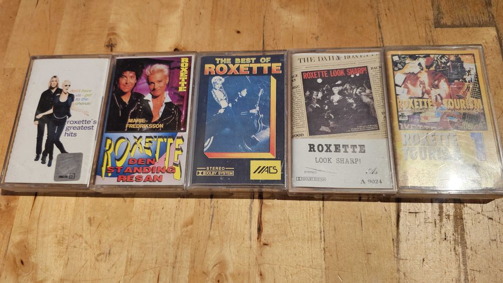BD 5x Kaseta ROXETTE Tourism Look sharp Den standing resan The best
