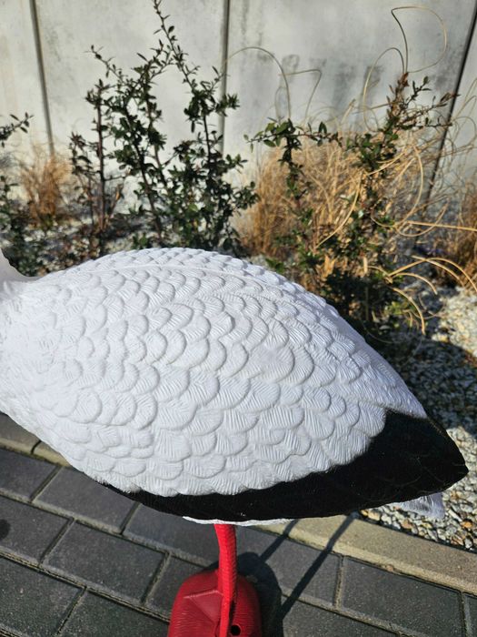 Wysoka figurka bocian bociek wiosna lato na ogród działkę prezent